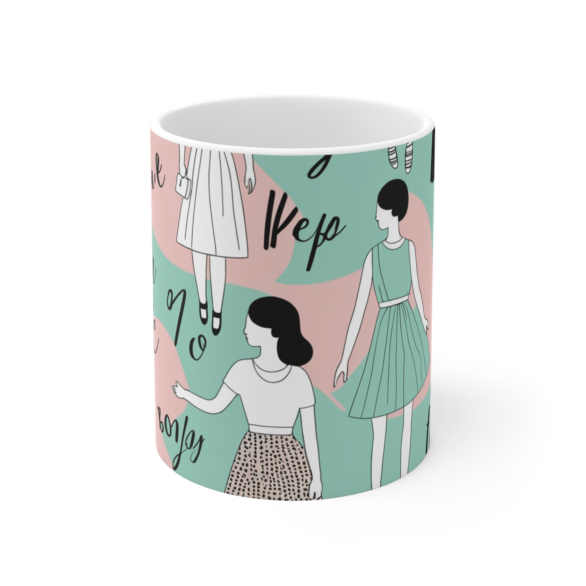 Inspirational Keep Going Mug - Fashion-Themed Mint Coffee Cup