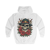 Men’s Skull and Roses Graphic Hoodie - Edgy Urban Style