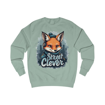 Street Clever Blue Sweatshirt – Fox with Headphones Design