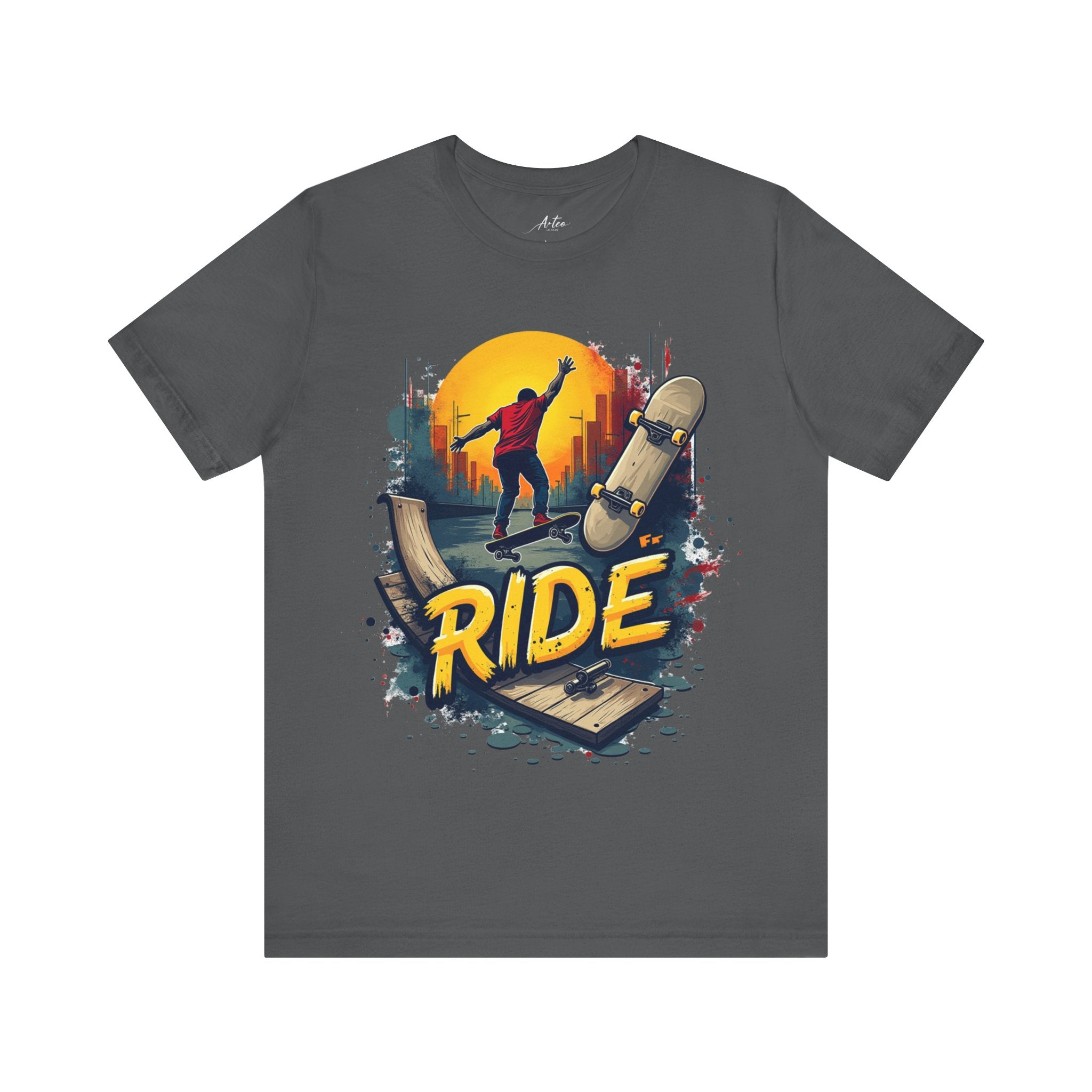 Men's Skateboarding Ride Graphic T-Shirt - Urban Style