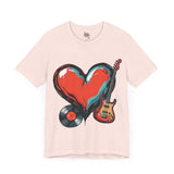 Heart & Music Graphic T-Shirt - Navy Blue Style