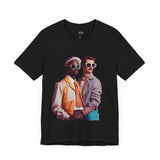 Edgy '80s Fashion Duo T-Shirt – Retro Style Streetwear Graphic Tee