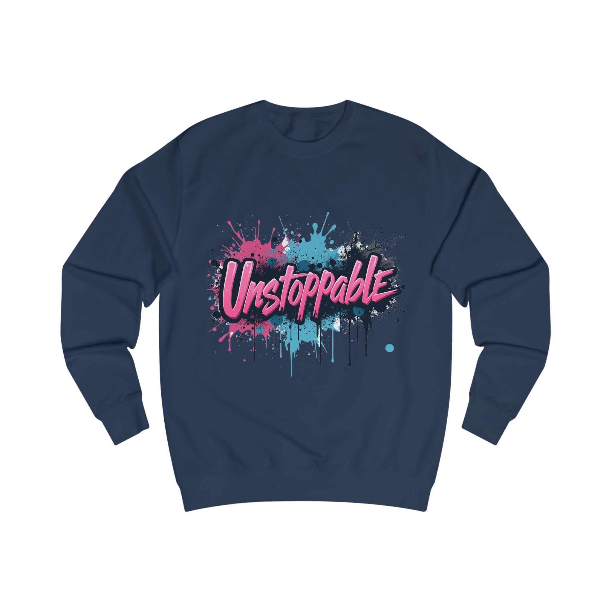 Unstoppable Navy Sweatshirt – Graffiti-Inspired Graphic