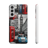 Graffiti Phone Case: London Skyline, Neon Accents, Edgy Styl - Phone Case by Printify | Unique designs from ArteoDesign