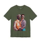 Edgy '80s Fashion Duo T-Shirt – Retro Style Streetwear Graphic Tee