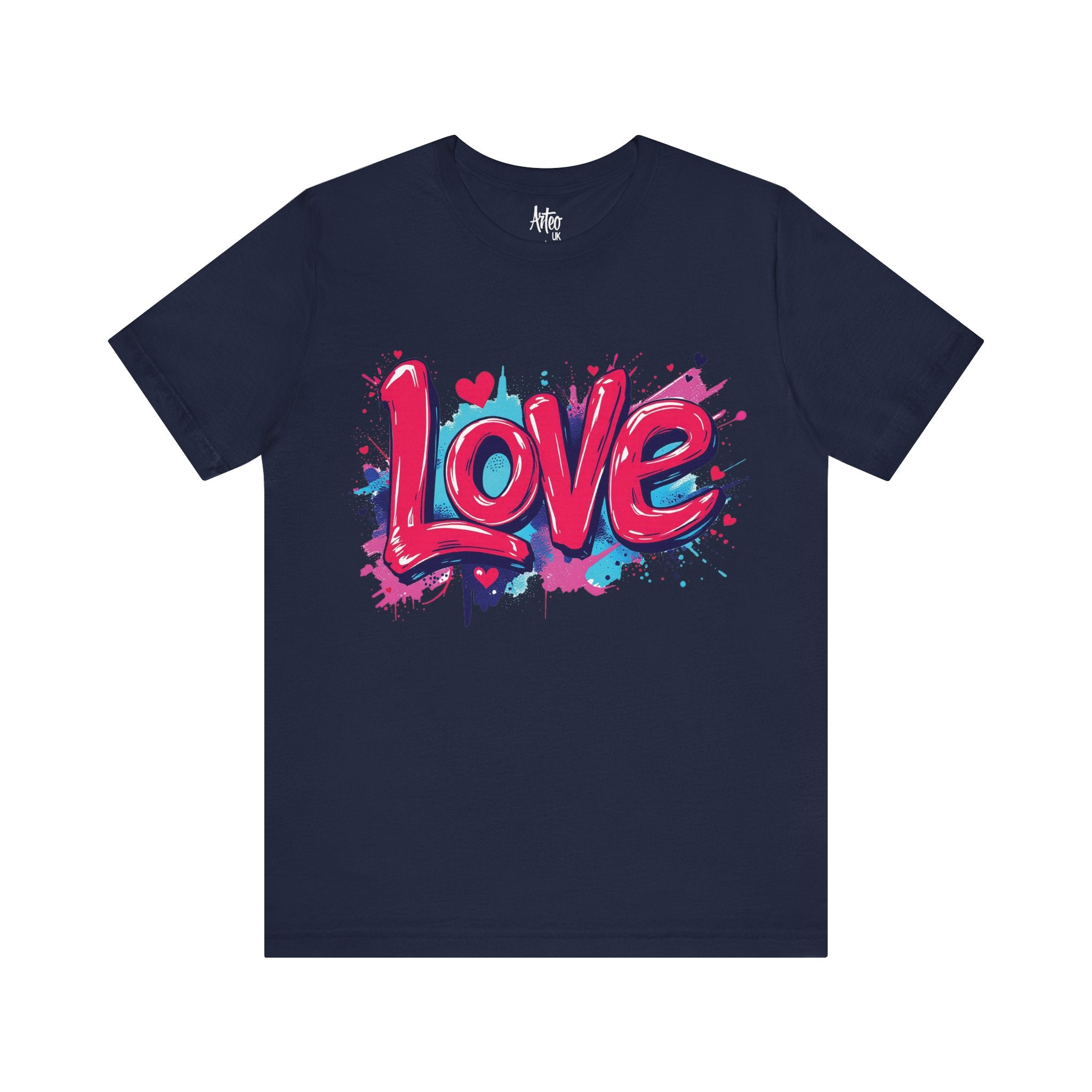 Dynamic Love Graffiti T-Shirt - Black Streetwear Style