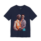 Edgy '80s Fashion Duo T-Shirt – Retro Style Streetwear Graphic Tee