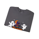 Happy Halloween Sweatshirt – Spooky Ghosts and Pumpkin Design