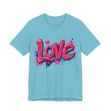 Dynamic Love Graffiti T-Shirt - Black Streetwear Style