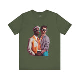 Edgy '80s Fashion Duo T-Shirt – Retro Style Streetwear Graphic Tee