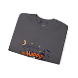 "Happy Halloween" Kids' Sweatshirt – Fun Ghosts & Pumpkin Design in Orange