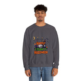 "Happy Halloween" Kids' Sweatshirt – Fun Ghosts & Pumpkin Design in Orange