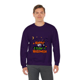 "Happy Halloween" Kids' Sweatshirt – Fun Ghosts & Pumpkin Design in Orange