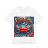 Navy Sports Car Graffiti T-Shirt – Bold Urban Graphic Tee for Car Enthusiasts