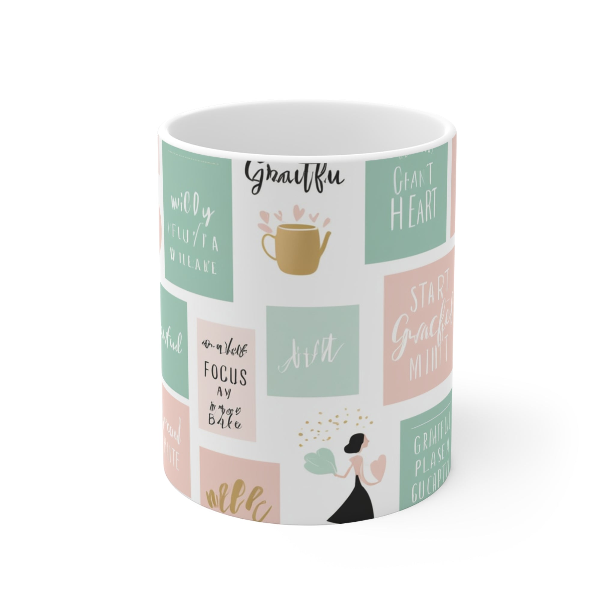 Grateful Heart Collage Mug - Start Each Day with Gratitude