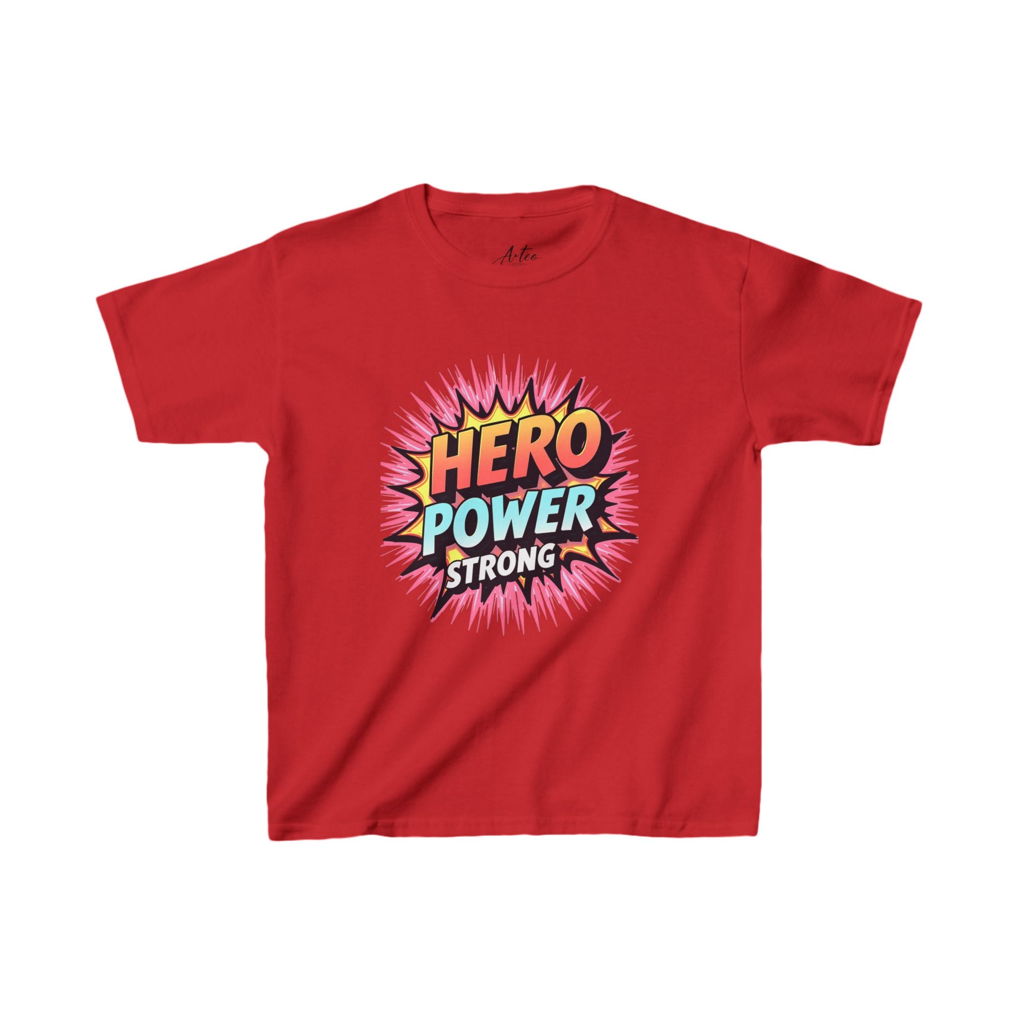 Hero Power Strong T-Shirt – Bold Comic Style Kids Tee