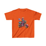 Kid on Bike T-Shirt – Colorful Motorcycle Graphic Tee for Kids