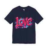 Dynamic Love Graffiti T-Shirt - Black Streetwear Style