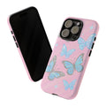 Y2K Butterfly Pink iPhone Case – Glitter Aesthetic