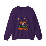 "Happy Halloween" Kids' Sweatshirt – Fun Ghosts & Pumpkin Design in Orange