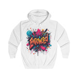 Empowered Hoodie – Bold Motivational Graphic Zip-Up