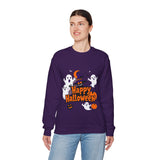 Happy Halloween Sweatshirt – Spooky Ghosts and Pumpkin Design