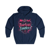 Fearless Limitless Hoodie – Empowering Graphic Zip-Up