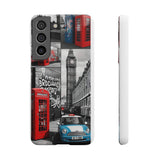 Graffiti Phone Case: London Skyline, Neon Accents, Edgy Styl - Phone Case by Printify | Unique designs from ArteoDesign