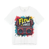 Flow Vibes Graphic T-Shirt – Retro Boombox Hip Hop Style Tee