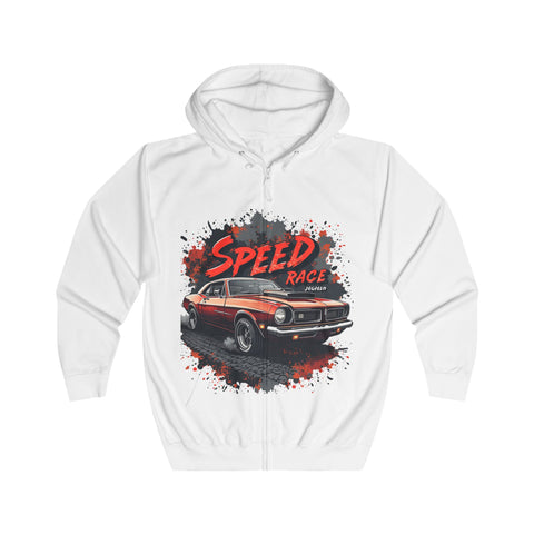 Speed Legend Men's Racing Hoodie - Bold Car Graphic Zip-Up