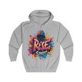 Navy Rise Street Hoodie – Vibrant Urban Art Graphic for Streetwear Enthusiasts