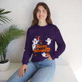 Happy Halloween Sweatshirt – Spooky Ghosts and Pumpkin Design