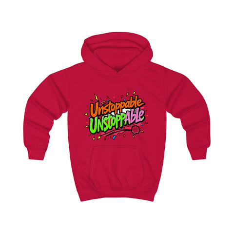 Unstoppable Hoodie – Vibrant Motivational Kids' Streetwear