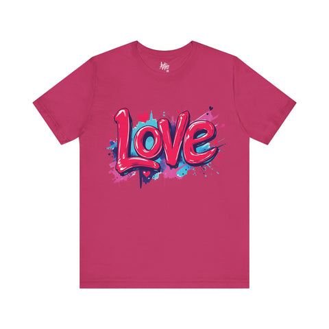 Dynamic Love Graffiti T-Shirt - Black Streetwear Style