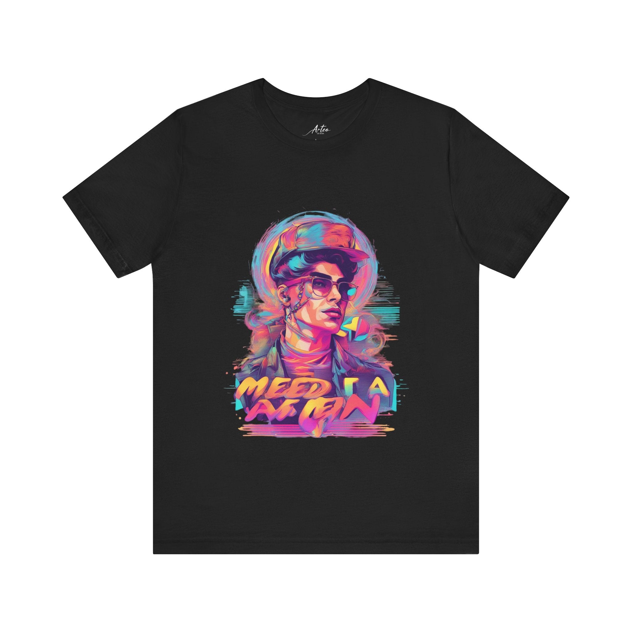 Vibrant Portrait Graphic T-Shirt – Bold Urban Art Style Tee