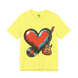 Heart & Music Graphic T-Shirt - Navy Blue Style