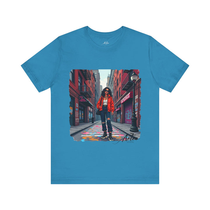 A stylish urban t-shirt with a bold design