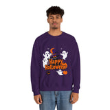 Happy Halloween Sweatshirt – Spooky Ghosts and Pumpkin Design