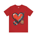 Navy Blue Heart & Music Graphic T-Shirt