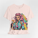 Vibrant '90s Throwback T-Shirt for Women | Retro Pop Art Graphic Tee