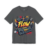 Flow Vibes T-Shirt – Retro Hip-Hop Boombox Graphic Tee