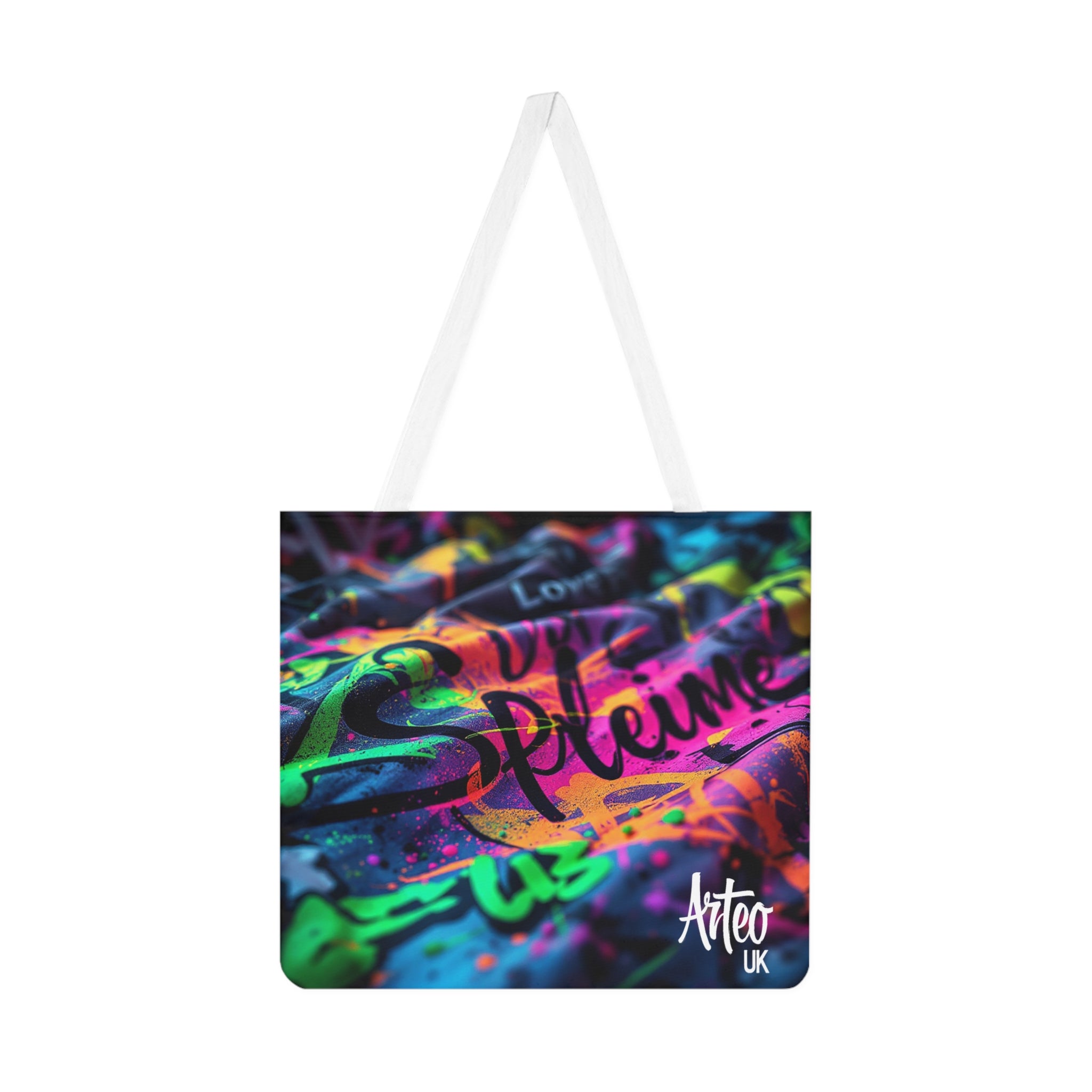 Arteo UK Neon Graffiti Tote Bag – Bold Urban Street Art Design