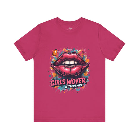 Bold Pink Graphic T-Shirt – Lip Art Design for Women