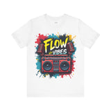 Flow Vibes Graphic T-Shirt – Retro Boombox Hip Hop Style Tee