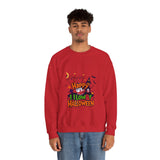 "Happy Halloween" Kids' Sweatshirt – Fun Ghosts & Pumpkin Design in Orange