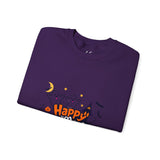 "Happy Halloween" Kids' Sweatshirt – Fun Ghosts & Pumpkin Design in Orange