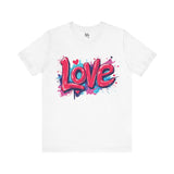 Dynamic Love Graffiti T-Shirt - Black Streetwear Style