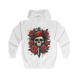 Urban Streetwear Fearless Skull & Roses Tattoo Hoodie