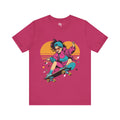 Retro Skater Girl T-Shirt - Vibrant 80s Style