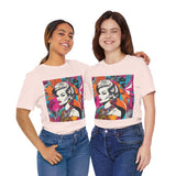 Neon Throwback Retro Tee - Women's Graffiti-Inspired